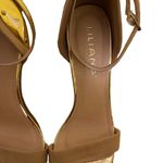 Liliana Women’s Ankle Strap Heels Size 8.5 4.5” Heel Gold Metal Details Photo 6