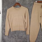 Lake Vesper Crew Neck Set In Sandstone Heather Sweater N Jogger Womens XxS Tan Photo 3