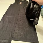 J. Jill‎ Linen Blend Sleeveless Duster Knit Cardigan SZ Small Black Coastal NEW Photo 7
