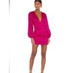 Lovers + Friends  Lorenza Mini Dress Fuchsia Pink Long Sleeve V-Neck Size Xs Photo 10