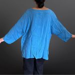 Blue silk blouse with koi fish Photo 5