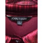 John Mark  Shirt Women‎ Red Plaid Shimmer Soft Fuzzy Velvet Velour Lux Size Large Photo 5