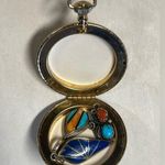 Vtg Native American Turquoise Spiny Oyster Coral Blue Lapis Sterling Pendent Lot Silver Photo 2