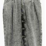 Free People We The Free Skirt Sidney Denim Midi Button Front Black Acid Wash 28 Photo 0