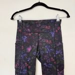 Lululemon Speed Up Crop Black Floral Leggings, 21” Photo 1