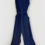 Boden Navy Blue Sleeveless Jumpsuit Womens 6 Tall Belted Wide Leg Pockets Comfy Size undefined Photo 2