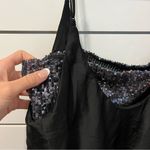Free People  Turn It On Black Satin Sequin Cami Top Photo 3