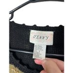 Vintage Jenny Black Gold‎ Embroidered Paisley Leaf Sweater Size Large Photo 6