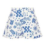 Louna White Blue Doodle Printed High Rise Shorts Size XS Photo 4