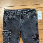 True Religion  Becca Low Rise Bootcut Cargo Jeans Black Wash Size 29 Photo 3