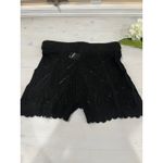 Black Crochet Knit Shorts Drawstring Waist Summer Beach Cover Up Women's Black Size L Photo 6