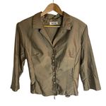 Vintage Unique RARE Nina Piccalino Sage Green Button Up Suit Jacket Photo 0