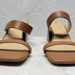 Nine West Gamer Strappy Sandals Womens 9 Brown Open Toe Slip On Block Heels New Photo 4