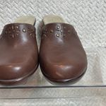 Tommy Hilfiger Brown Leather Platform Floral Mules Women size 7.5 Y2K Boho Photo 3