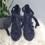 Nine West INESELLA Black Peep Toe Tie Up Pumps Size 6M Photo 1