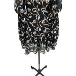 Acler Zammit Mini Dress‎ Long Sleeve Floral Printed Draped Navy Blue Size US 6 Photo 12
