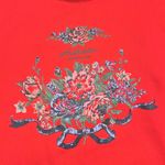 Vintage Sweatshirt Pullover Crewneck Top Grandma Floral XS S Small Blue Photo 2