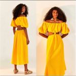 Farm Rio Yellow knotted puff sleeve dress Large Photo 2