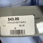 Habitat blue long sleeve collared button down shirt blouse size small Photo 8