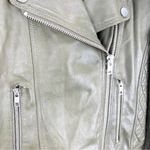 Samantha Sipos Faux Fur Biker Leather Jacket Green Pink Size Small S Photo 4