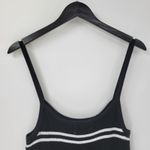 C+D+M Womens Tank Dress‎ XL Black White Ribbed Knit Pullover Spaghetti Straps Photo 3