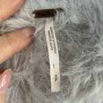 Free People S Small Cardigan Sweater Silver Cloud Faux Fur Oversized Open Front Photo 5