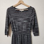 Loft  Sweater‎ Dress Womens Size L 3/4 Sleeves Knit Space Dye Marled Gray Photo 4