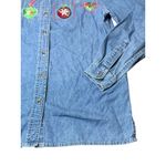 VTG Holiday Denim Shirt Women S 18x26 Christmas Embroidered Velvet Collar 90s Blue Size undefined Photo 5