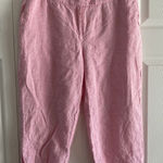 J. McLaughlin  Womens 14‎ Pink Linen Wide Leg Cropped Pants Capri Photo 0