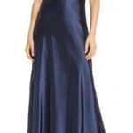 Lulus Dress One Last Glance Satin Backless Slip Dress Navy Blue Size Medium Photo 6