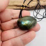 Natural Labradorite Healing Stone Cord Necklace Photo 2