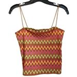 Rue 21  Pink and Green Zig Zag Spaghetti Strap Tube Top Tank Size M Photo 0