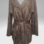 T Tahari T-Tahari Faux Suede Trench Coat. Photo 2