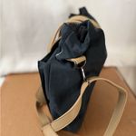 Coffee Bean Canvas Tote Bag Vintage Boho Neutral Beige Leather Strap Purse Blue Photo 3