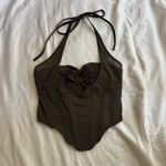 White Fox Boutique White Fox Olive Green Boutique Corset Halter Tank Top Photo 1