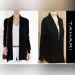 Tahari New With Tags  100% 2 Ply Cashmere Open Front Cardigan Black Size M Photo 1