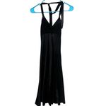 Forever 21 Elegant Black Sleeveless Halter Style Satin Like Dress Balletcore flair Photo 2