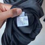 Aliette Black Ruched Bodycon Cut Out Mock Neck Long Sleeve Mini Dress Size 4 Black Photo 9