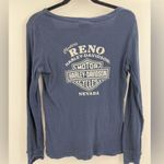 Harley Davidson  Women's Henley V Neck Long Sleeve 2013 Nevada Navy Size Medium Photo 7