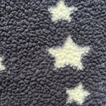 Dictionary Star Printed Sherpa Button Up Jacket Blue Size XL Photo 4