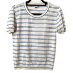 EXMOOR Striped Knit Short Sleeve Vintage Medium White Photo 0