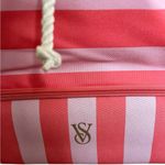 Victoria's Secret Coral Pink Striped Beach Cooler Backpack NWT Photo 1