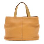 Burberry VTG BURBERRYS GOLDEN OCHRE GRAINED LEATHER TOTE W/HOUSE CHECK CANVAS INTERIOR Photo 3