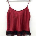 Lilac+London Tank Top Silky Satin Wine Red Lace Sleep Top L Size L Photo 0