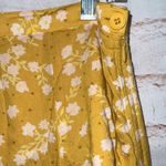 Billabong yellow skirt swing lined Large floral mini side zipper brass logo boho Photo 3