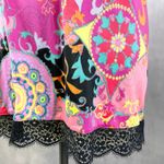 Josie Natori Womens Slip Dress Cami Satin Lace Boho Y2K Festival Colorblock Pink Size M Photo 2