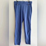 Anne Klein  Blue Business Casual Stretch Ankle Pants with Gold Buttons, Size 10 Photo 1