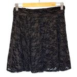 KILLSTAR  Black Floral Lace & Velvet Full Mini Skirt - size Medium Photo 0
