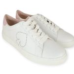Kate Spade | Size 5.5 | Angelise White + Pink Leather Spade Logo Sneakers Shoes Photo 0