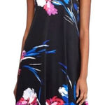 Ralph Lauren Lauren‎  Dress Women 4 Black Floral Print Jersey Knit Shift Mini Photo 0